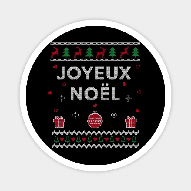 Merry Christmas French Ugly Christmas Gift Joyeux Noel Design Magnet by Dr_Squirrel